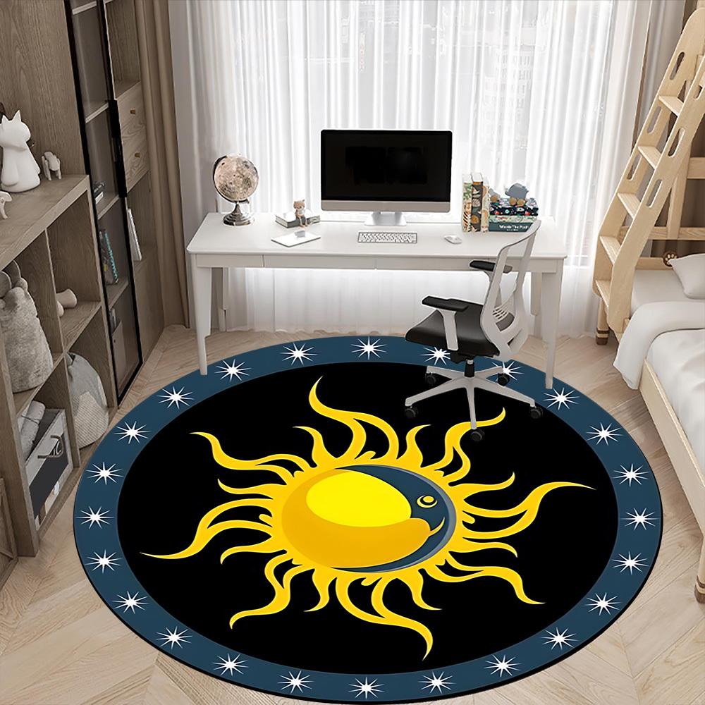 1pc Sun Moon Symbol Chair Carpet for Office, Soft and Durable Office Rug for Interior Decoration, Perfect for Office yy251227091