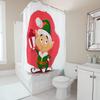 TU Whimsical Elf Shower Curtain Forest Creature Bathroom Decor Holiday Festive Woodland Nature Themed Backdrop Home Accent