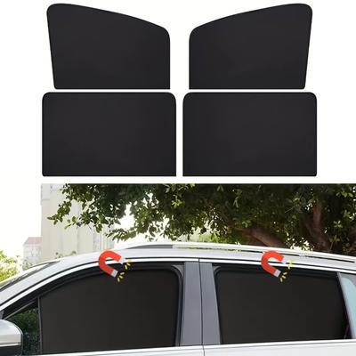 4pcs/set Magnetic Car Sunshade Black Mesh Sunshade Curtain for Ultraviolet Protection Side Rear Window In Summer Car Supplies