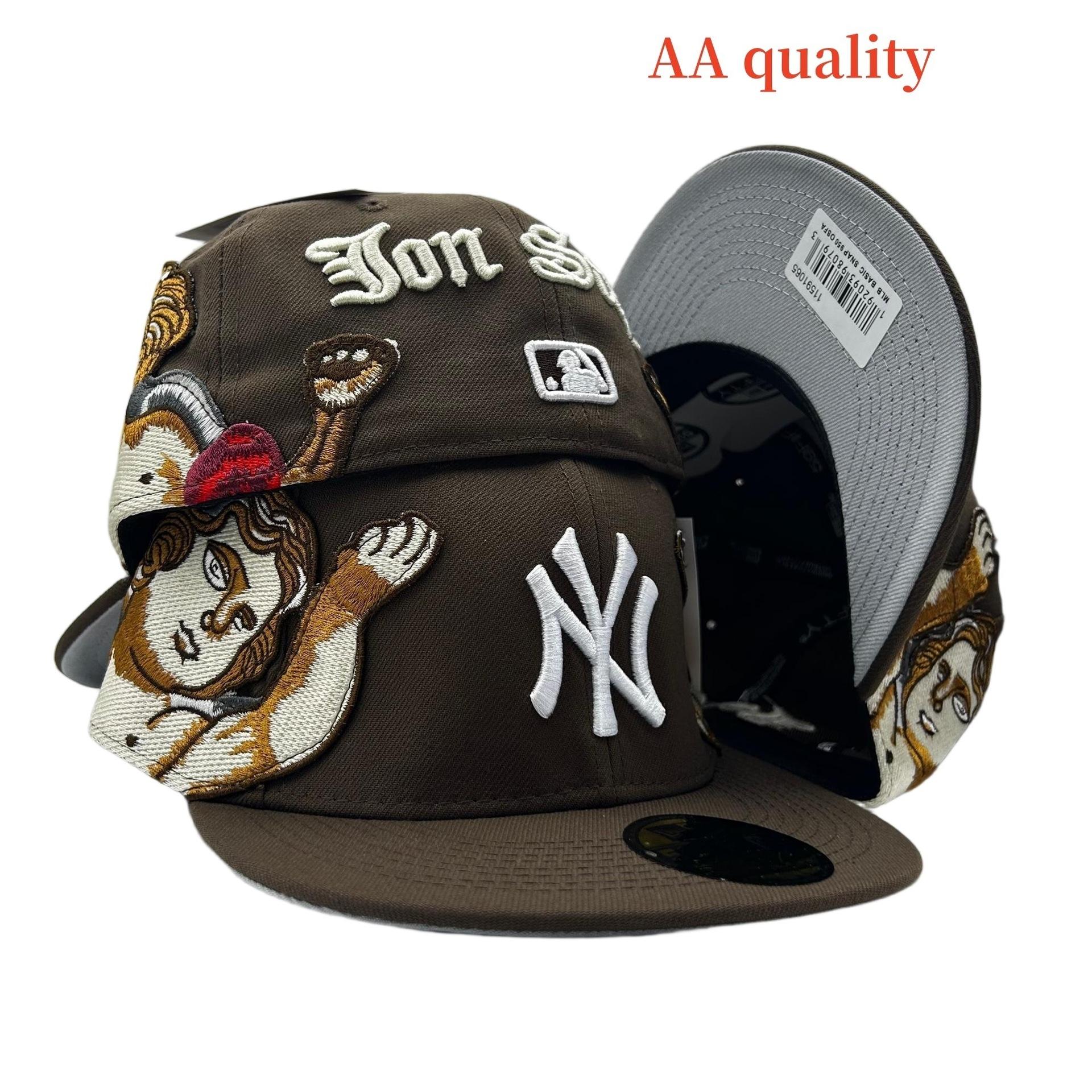 AA sapkák Jon Stan Angel Repülő Baseball Sapka 3D Hímzésilleszkedő Sapka Méret Sapka 7 1-2#（59.6cm） gray