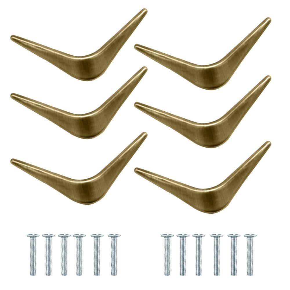 

V knobs for Drawers and cabinets for Home/Kitchen/Offices and Hotels - Versatile Solution for Home, Hotel, and Office Doors (Antique Brass, 6)