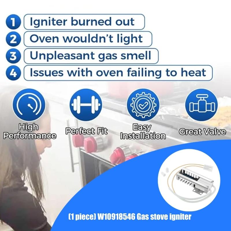 Efficient Gas Stove and Oven Igniter Replacement Igniter Set Metal Construction Suitable for Quick Reliable Lighting