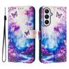 For Samsung Galaxy S24 FE Leather Case Pattern Printing Wallet Phone Cover with Strap