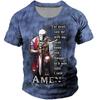 2026 Nuove T-shirt Vintage da Uomo Stampa Cavalieri Templari Per Uomo Estive Oversize Magliette a Manica Corta Casual Girocollo Abbigliamento Uomo