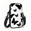 Starry Night Butterfly Pattern Crossbody Phone Bag, Elegant Glitter Aesthetic Mini Cell Phone Sling Pouch, Christmas Gift Holiday Party Small Shoulder