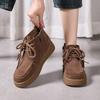 New Retro Thick-soled High-top Kangaroo Shoes with Fleece Warmth, Cotton Shoes and Boots for Women