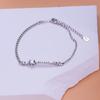 PANJBJ 925 Silve Beads Letters Bracelet for Women Girl Gift Punk Good Luck Simplicity Jewelry