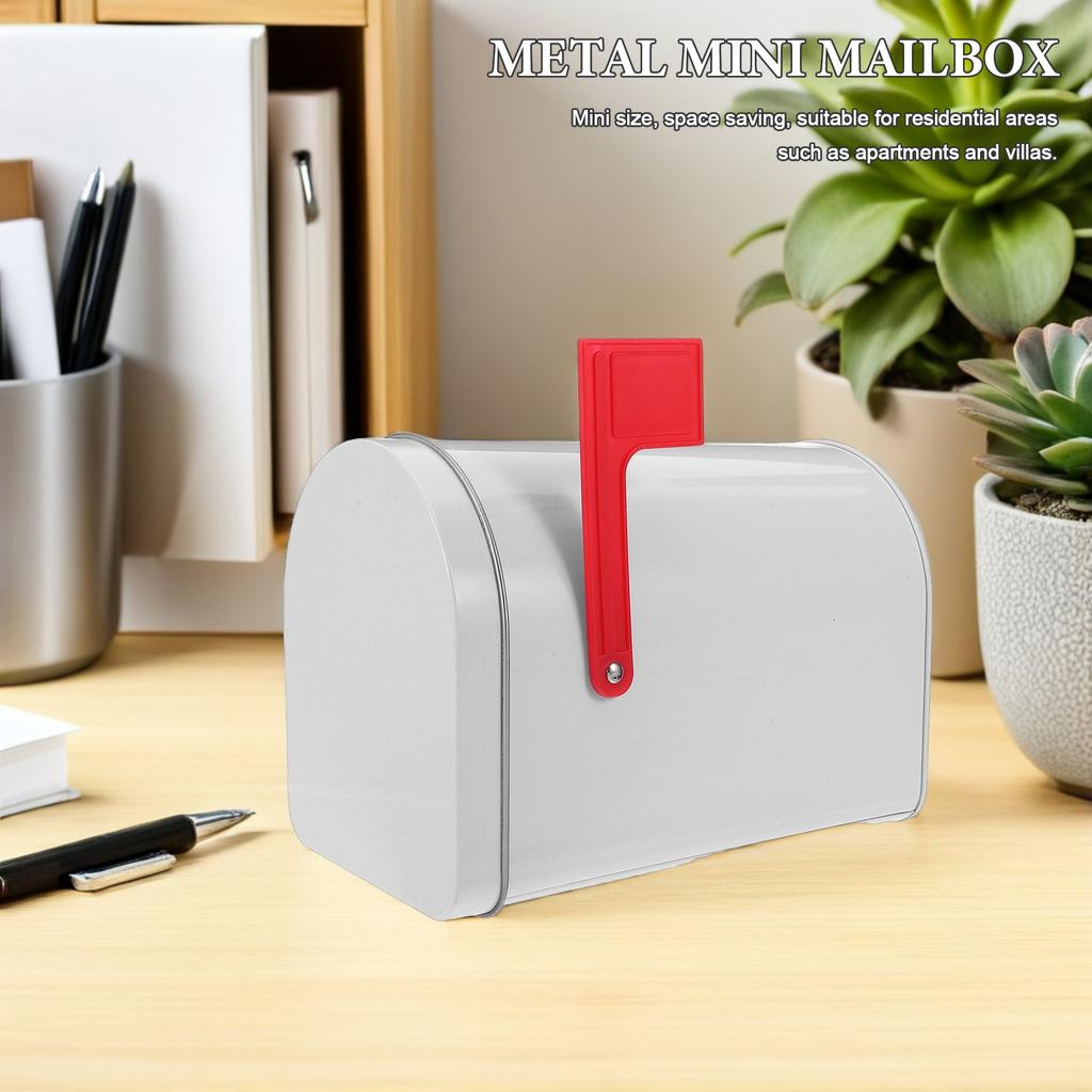 Waterproof Iron Mini Mailbox Sturdy Outdoor Post Box for Home Office Lawn Micro Landscape Tiny House Decor Suggestion Donation