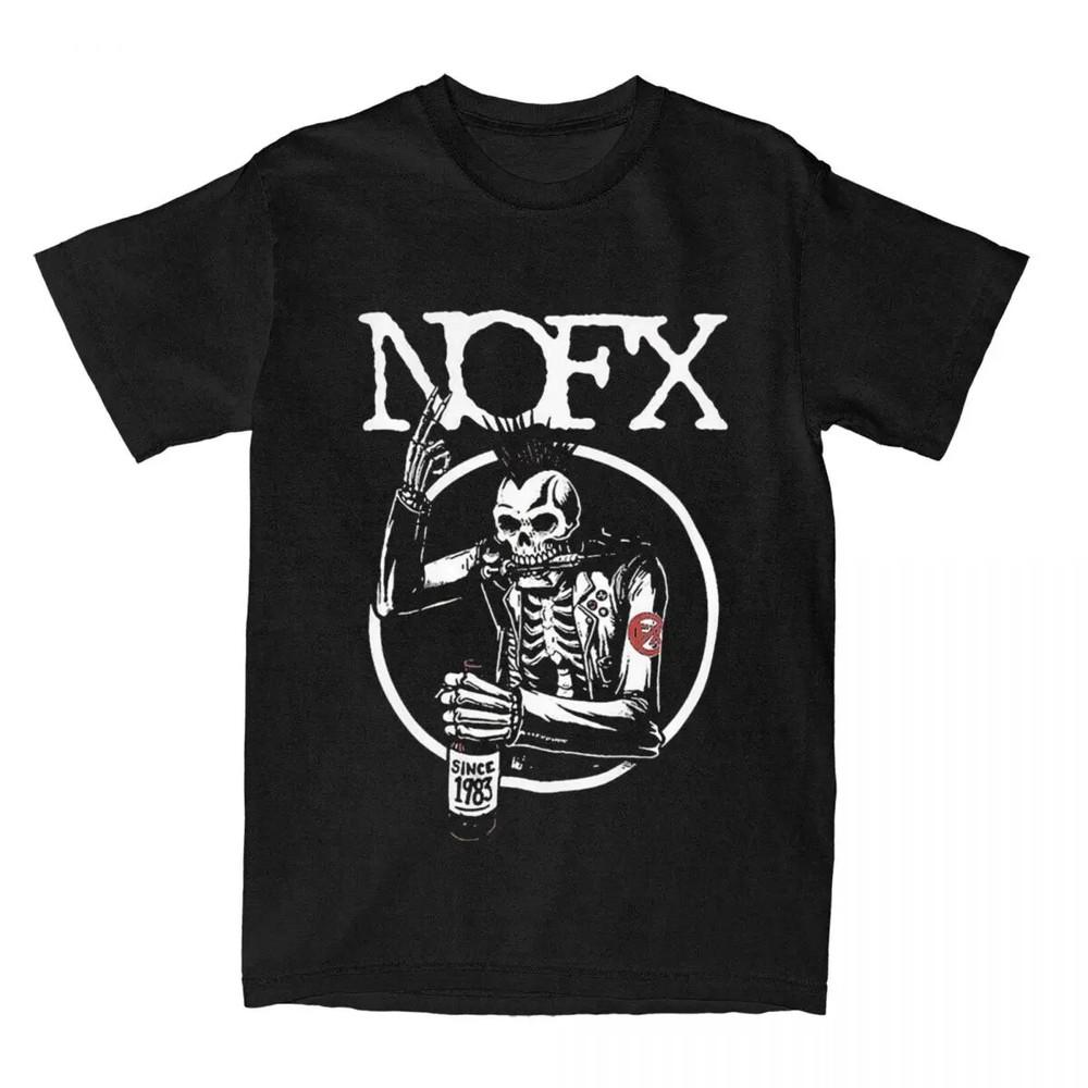 Novelty Drunk Nofx Rock Band T Shirt Men Women Cotton Tees Shirt Original Clothe Unisex T-Shirt L
