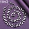 925 Sterling Silver Square Chain 20 Inch Women's Necklace Wedding Fashion Jewelry