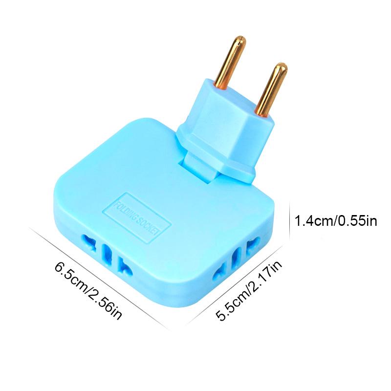 180 Degree Rotatable Socket 3-In-1 Eu Plug Converter Travel Eu Extension Plug Multi-Plug Slim Wireless Outlet Adapter Sockets