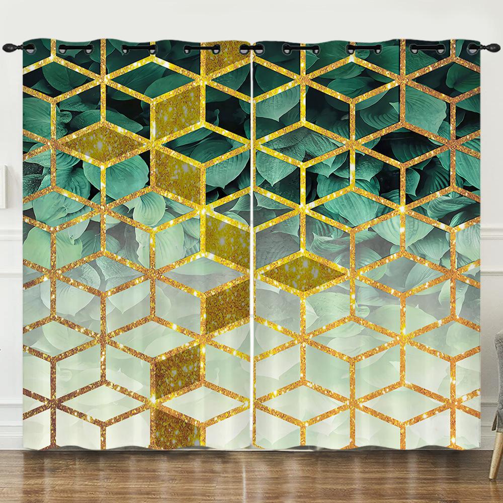 Curtain Prism 3D Digital Printing Blackout Curtain Punching