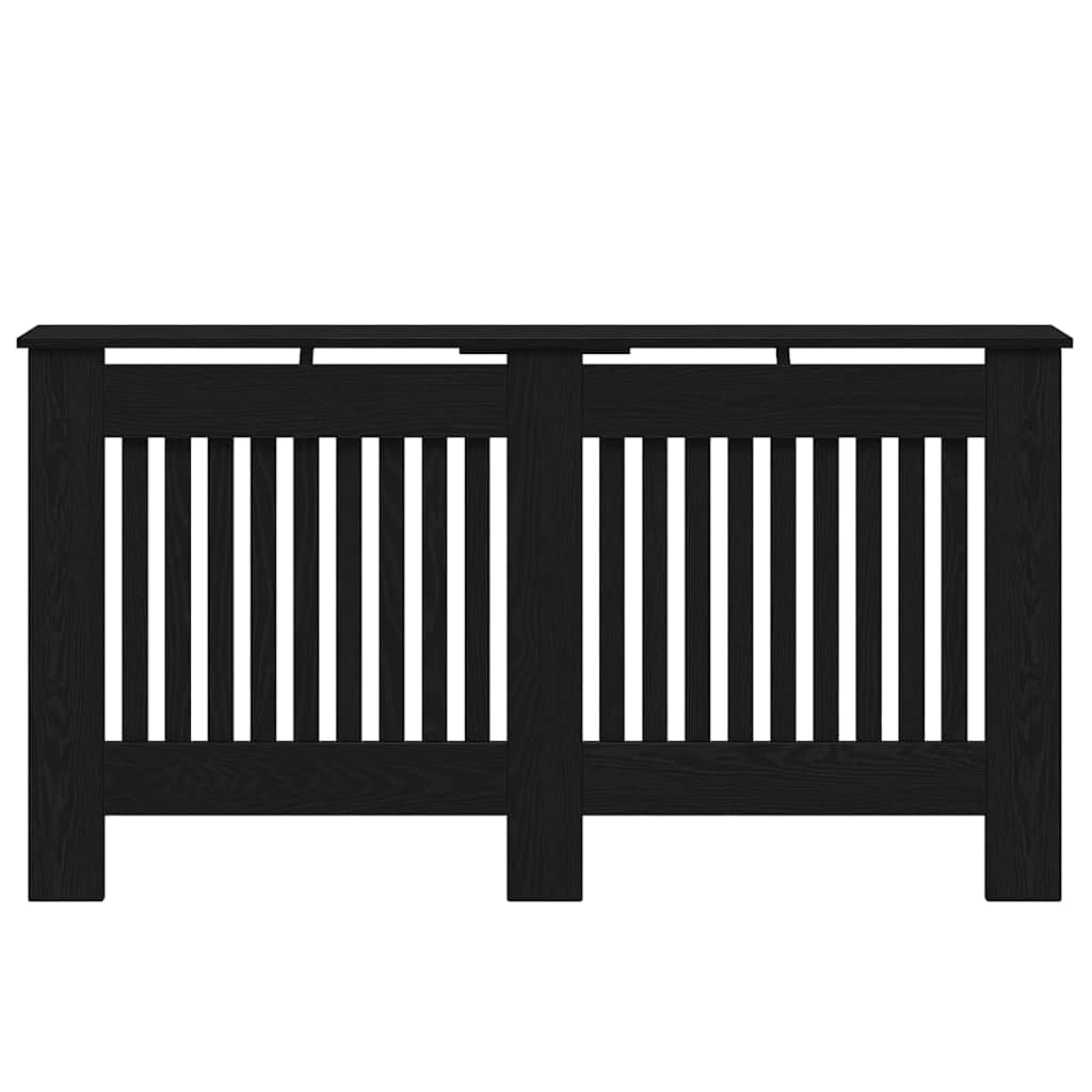 Radiator Cover Black Oak Effect 152 x 19 x 81.5 cm