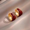 Retro red ear buckle earrings