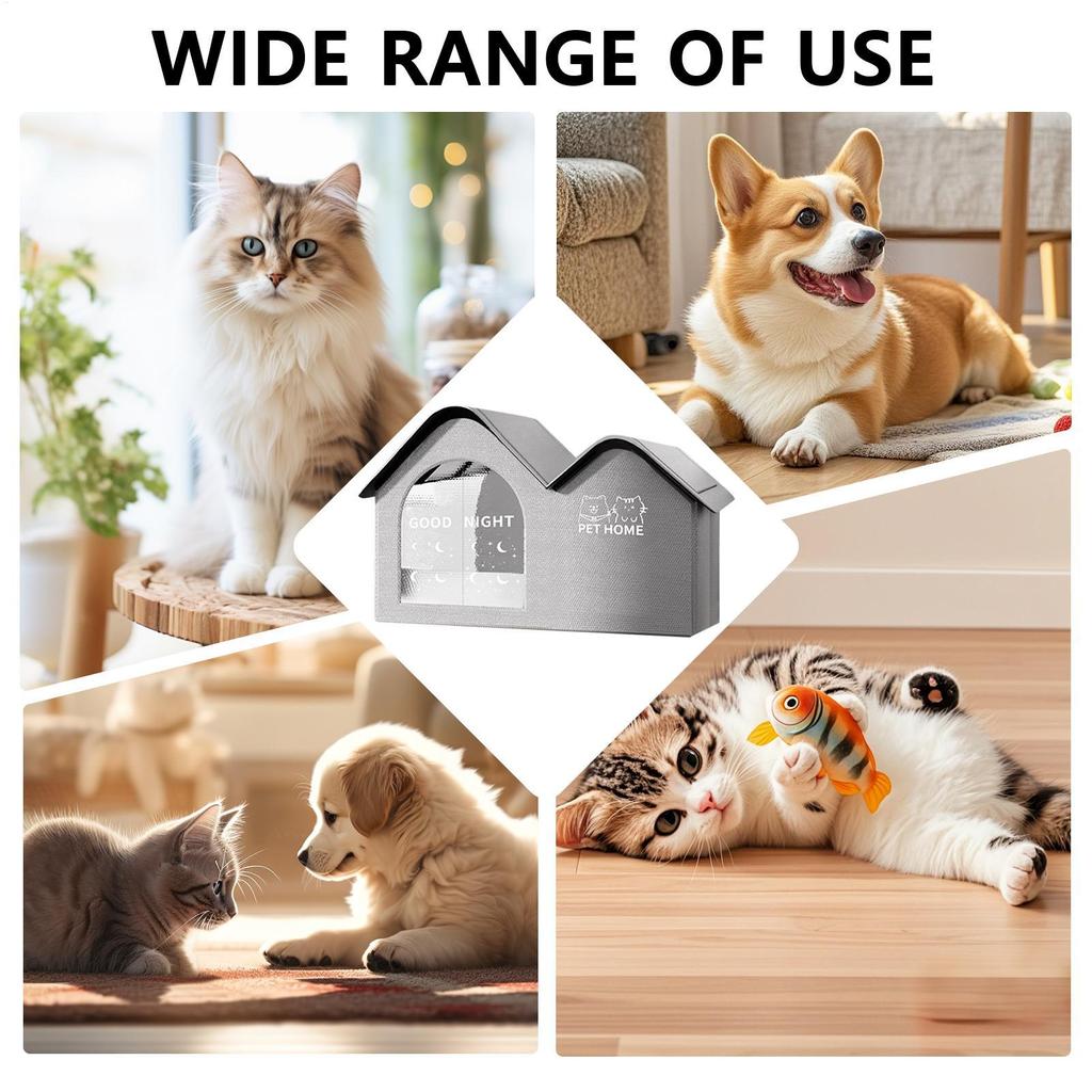 Haustier-Kühlhaus Aluminiumfolie Isoliert Katzen-Kühlhaus Reißfest Sonnenschutz Zelt Höhle Geräumiger Unterschlupf für Wohnung Terrasse