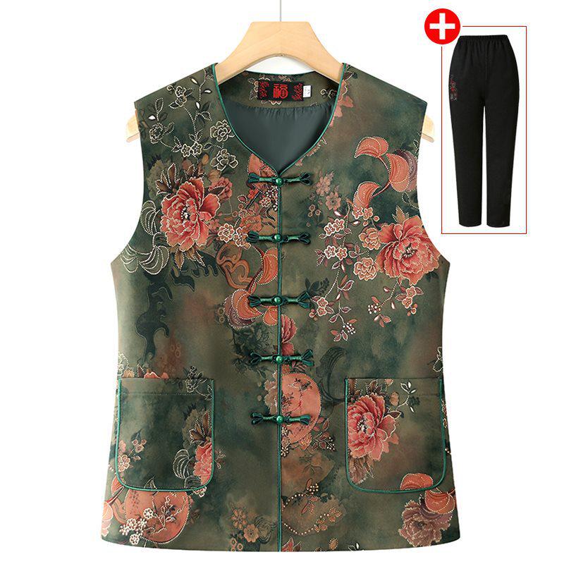 Women's Tang Suit Vest: Spring/Autumn Style for Middle-aged/Elderly, Grandma/Mother's Cardigan