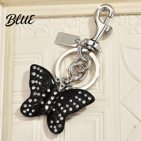 Lightweight Key Holder Keychain Pendant Rhinestones Inlaid Gradient Butterfly Shape