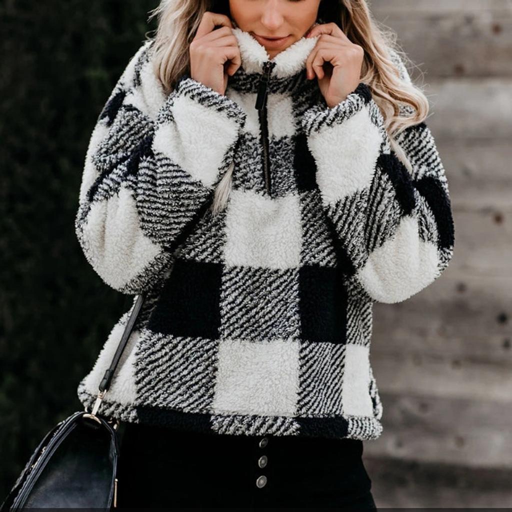 HH] Sudaderas casuales para mujer manga larga a cuadros Color bloque  sudaderas con capucha Pullover comprar a buen precio — entrega gratuita,  reseñas reales con fotos — Joom