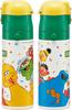 Skater Kids' Stainless Steel Water Bottle, 2-Way Design, 470ml (Direct Drinking) and 430ml (Cup Drinking), Sesame Street Design, Kid-Friendly and Ligh