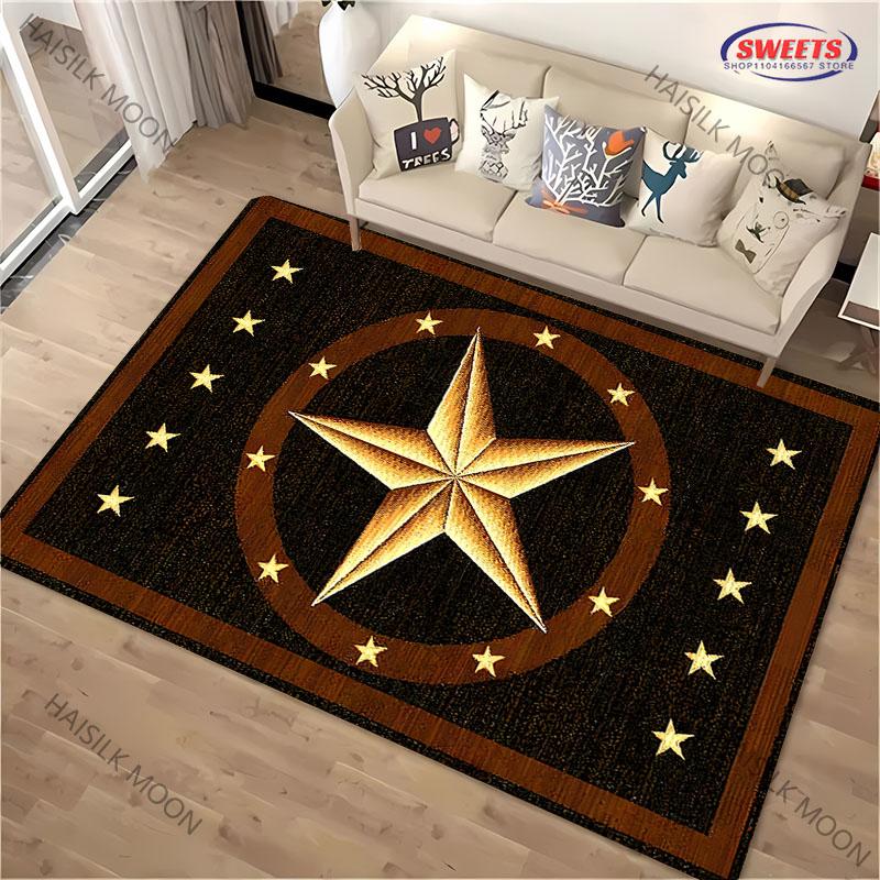 1PC Personalized Vintage Pentagram Pattern Carpet Living Room Bedroom Sofa Large Area Decorative Mat Kids Play Non-slip Rug Gift