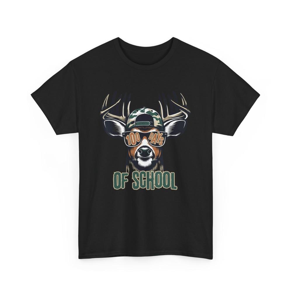 

Bucked 100 Days Of School Deer Student Boy Girls 100th Day T-Shirt L