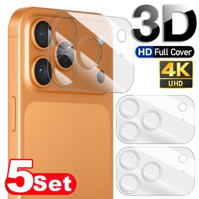 5 סטים 17PM כיסוי מלא זכוכית מחוסמת למצלמה עבור iPhone 17 Pro Max 17Air סרט מגן למצלמה נגד שריטות עבור iPhone17