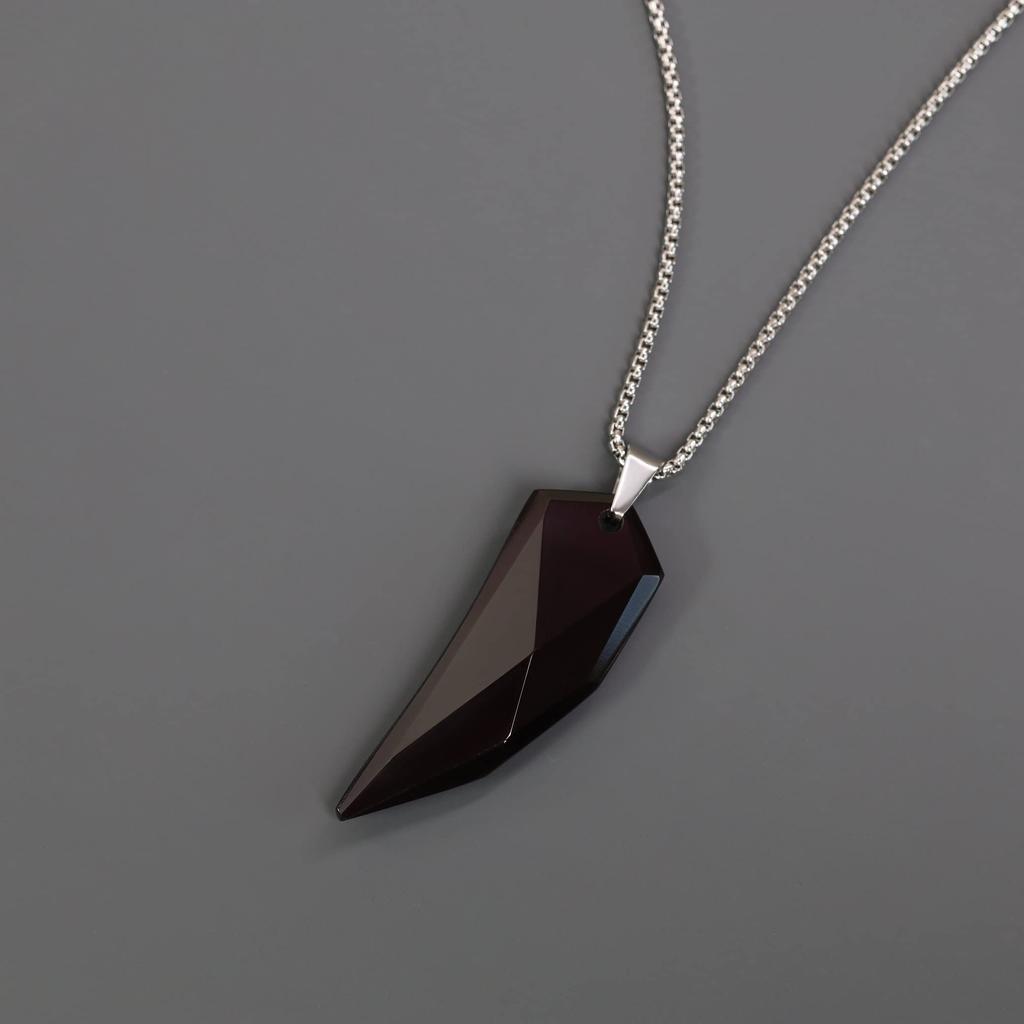 Obsidian Fang Amulet Pendant for Men [Koai] Wolf's