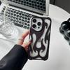 Hollowed Fire Flame Pattern Case For iPhone 17 Air 16 15 14 13 12 11Pro Max Plus 3D Fashion Cool Orange Electroplated Soft Cover