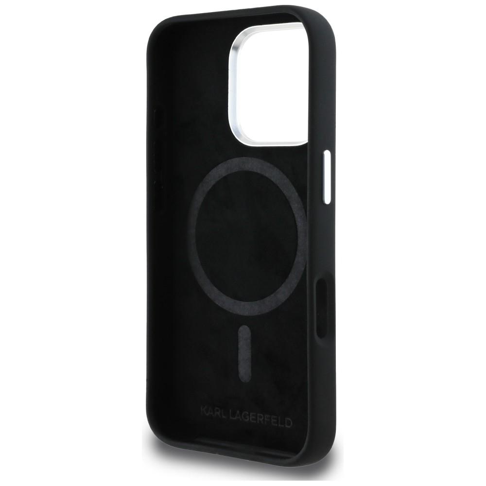 Karl Lagerfeld Silicone Karl&Choupette Sketch MagSafe Case for iPhone 16 Pro Black