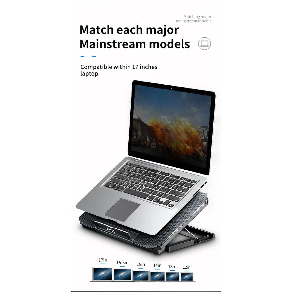 Q100 17inch Gaming Laptop Cooler Fan Led Screen Two USB Port 2600RPM Laptop Cooling Pad Notebook Stand For Laptop Fan Cooler