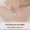Pure Silver Moonstone Clavicle Necklace for Women - Birthday or Christmas Gift for Girlfriend