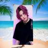 Sänger Idol Suga Mikrofaser Bedrucktes Strandtuch Bergsteigen Yoga Strand Schwimmen Laufen Saugfähiges Weiches Handtuch
