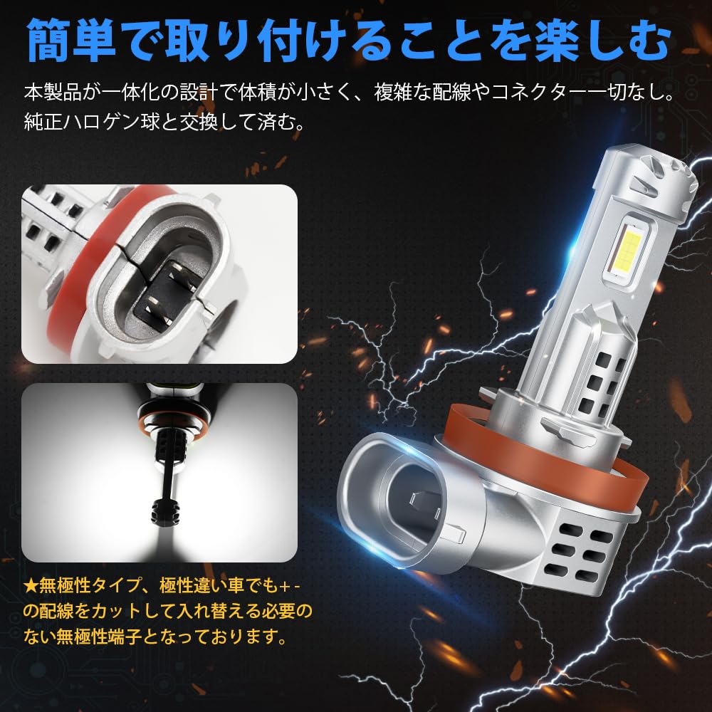 SUPAREE h11 LED Super New Vehicle Inspection High Power Cooling Fan High Noise 12V Vehicle with Hybrid and EV Set of 2 Headlight, Bright, Compliant,