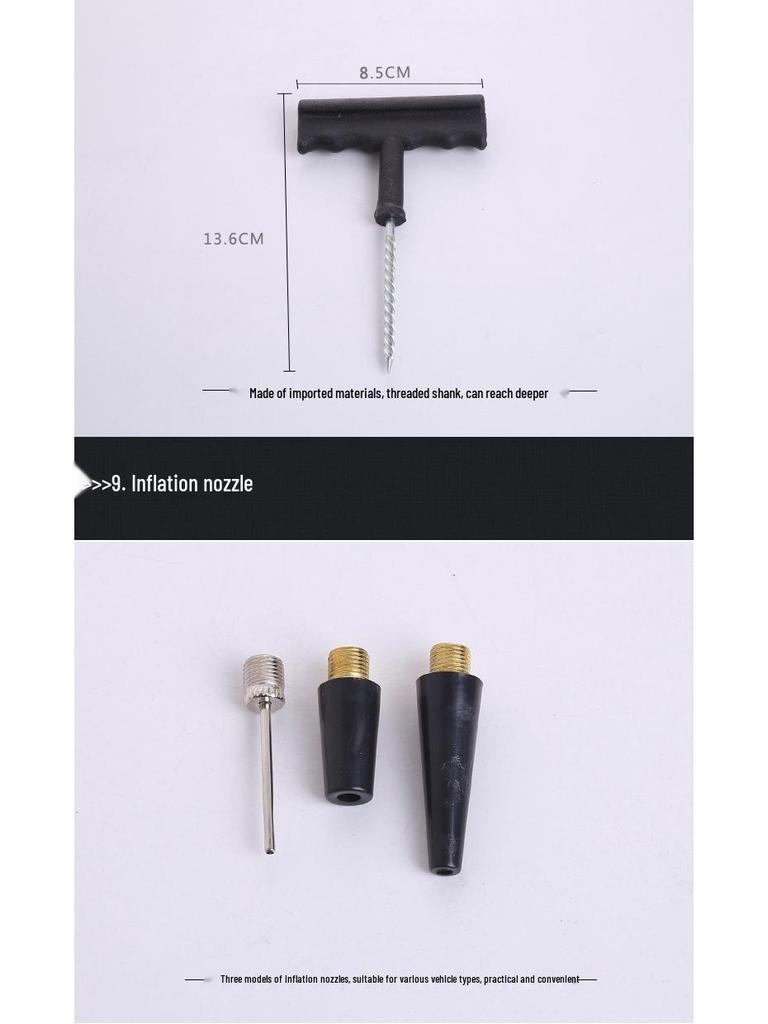 Electric High-Pressure Car Tire Inflator with Metal Cylinder and Toolbox