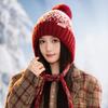 Autumn and Winter Hat Women's Hairball Fashion Versatile Knitted Hat Ear Protection Windproof Warm Hat Wool Hat