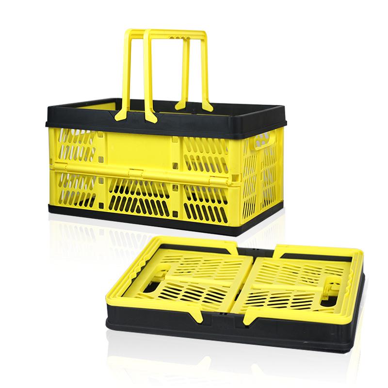 Foldable Plastic Shopping & Storage Basket for Market, Picnic, & Home