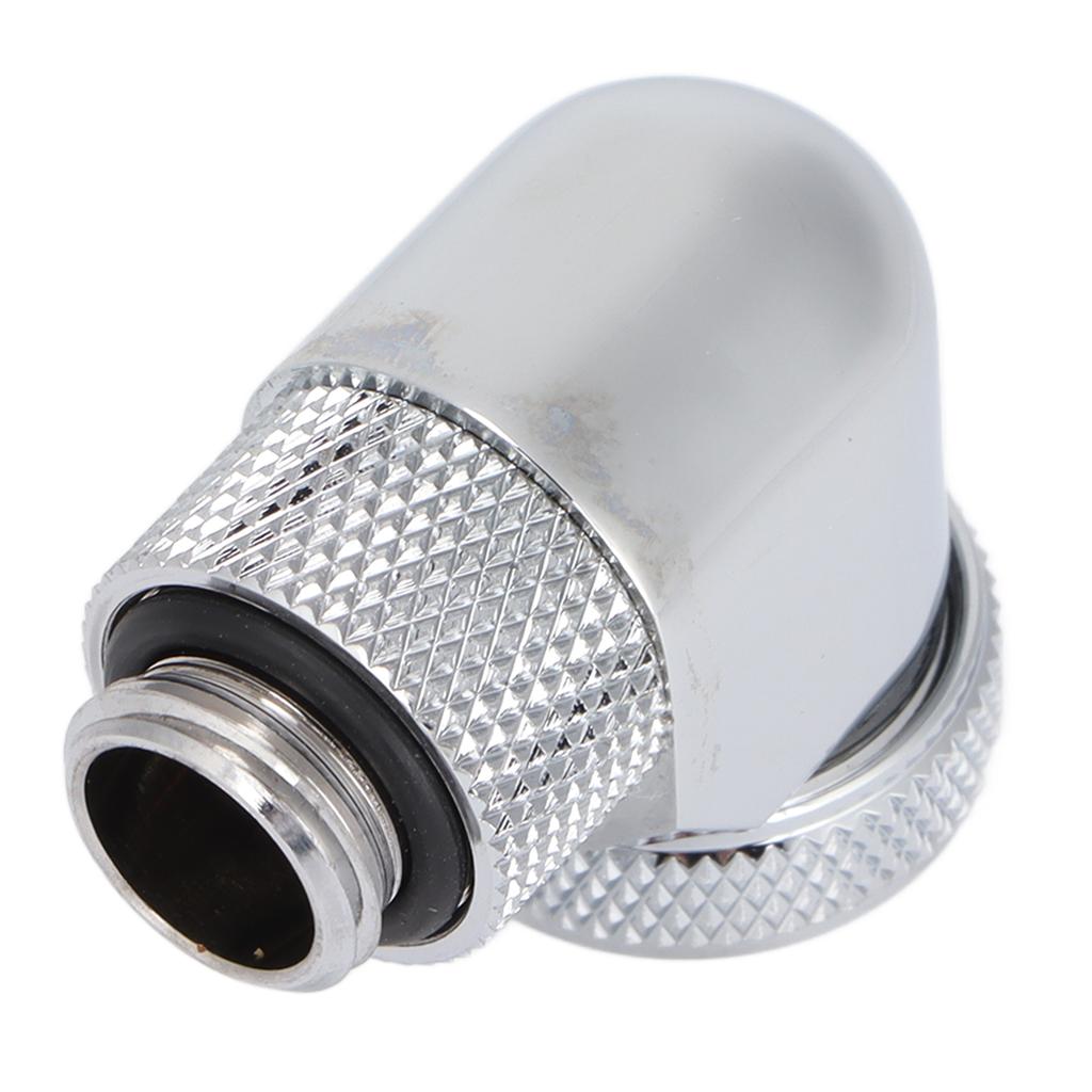 Water Cooling Fitting 360 Degree Rotating Computer WaterCooled AntiDropping Hard Tube Connector(Silver )