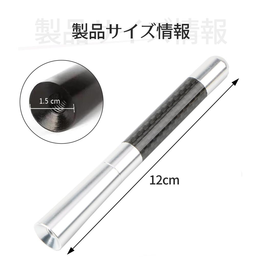 Car Radio Antenna Car Antenna 12cm Roof Antenna Powerful FM/AM Reception Carbon Fiber Antenna (Silver 12cm)