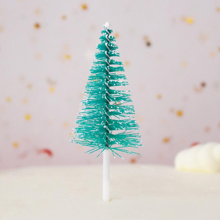 10pcs Christmas Cake Decoration Card Grass Circle Leaves Sika Deer Christmas Tree Gift Package Birthday Baking Dessert Counter Flag