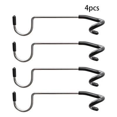 4Pcs New Stainless Steel Pole Mount Hooks Black Portable Light Stand Holder Hook Fishing Lantern Hanger Tent Pole Lamp