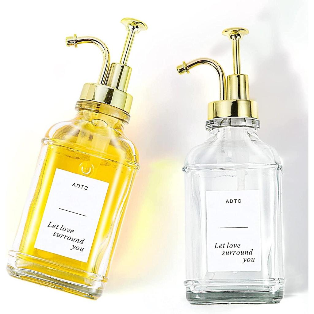 Lot 2 Distributeurs Sirop Café - Bouteilles Verre 500ml Avec Pompe - 36 Étiquettes - Plateau - Entonnoir