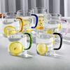 Heat-Resistant Glass Drinking Cups with Colorful Handles