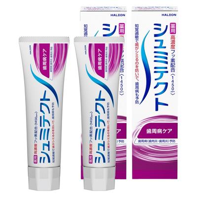 Shumitect Parodontalpflege Zahnpasta für empfindliche Zähne Hohe Fluoridkonzentration 2 Flaschen [Quasi-Arzneimittel] Zähne, <1450ppm>,