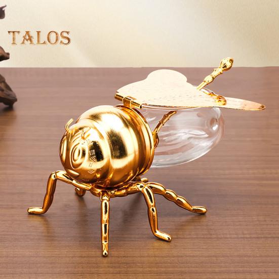Barattolo per Miele a Forma di Ape Vaso per Miele di Ape Vaso per Condimenti con Cucchiaio Dispenser per Sciroppo da Tavolo Vaso per Conservazione Olio per Decorazione Cucina Tè Condimenti