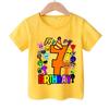 Incredibox Sprunki Number T Shirt Boy Girl Birthday Clothes Game Anime Children Cotton Tees Shirt Short Sleeve Summer Kids Tops