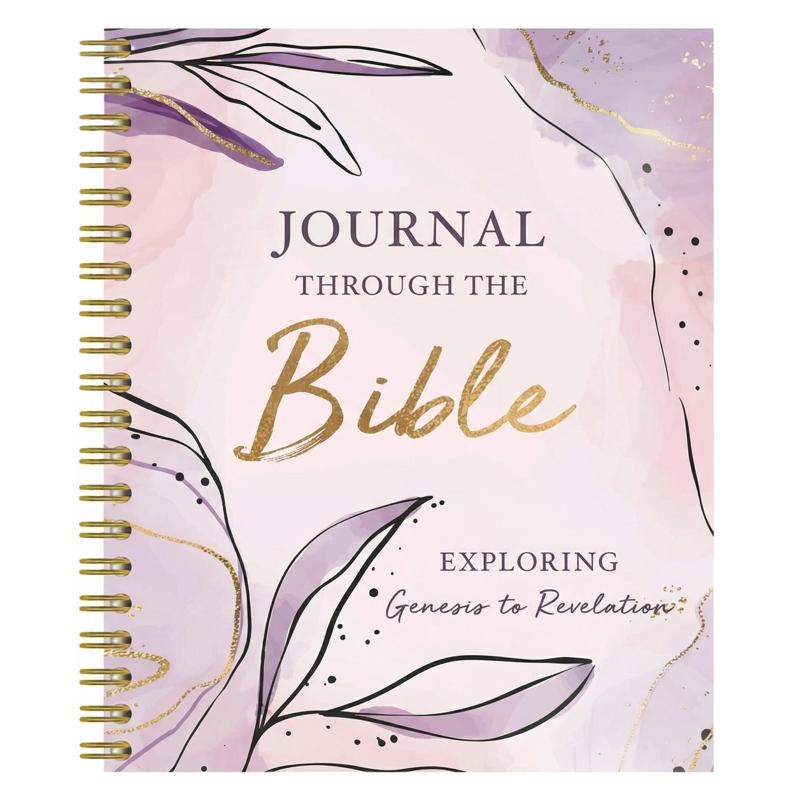 Journal Through the Bible Spiral Bound Bible Study Journal Exploring Genesis to Revelation with Guided Writing Prompts and Reflection Pages белый
