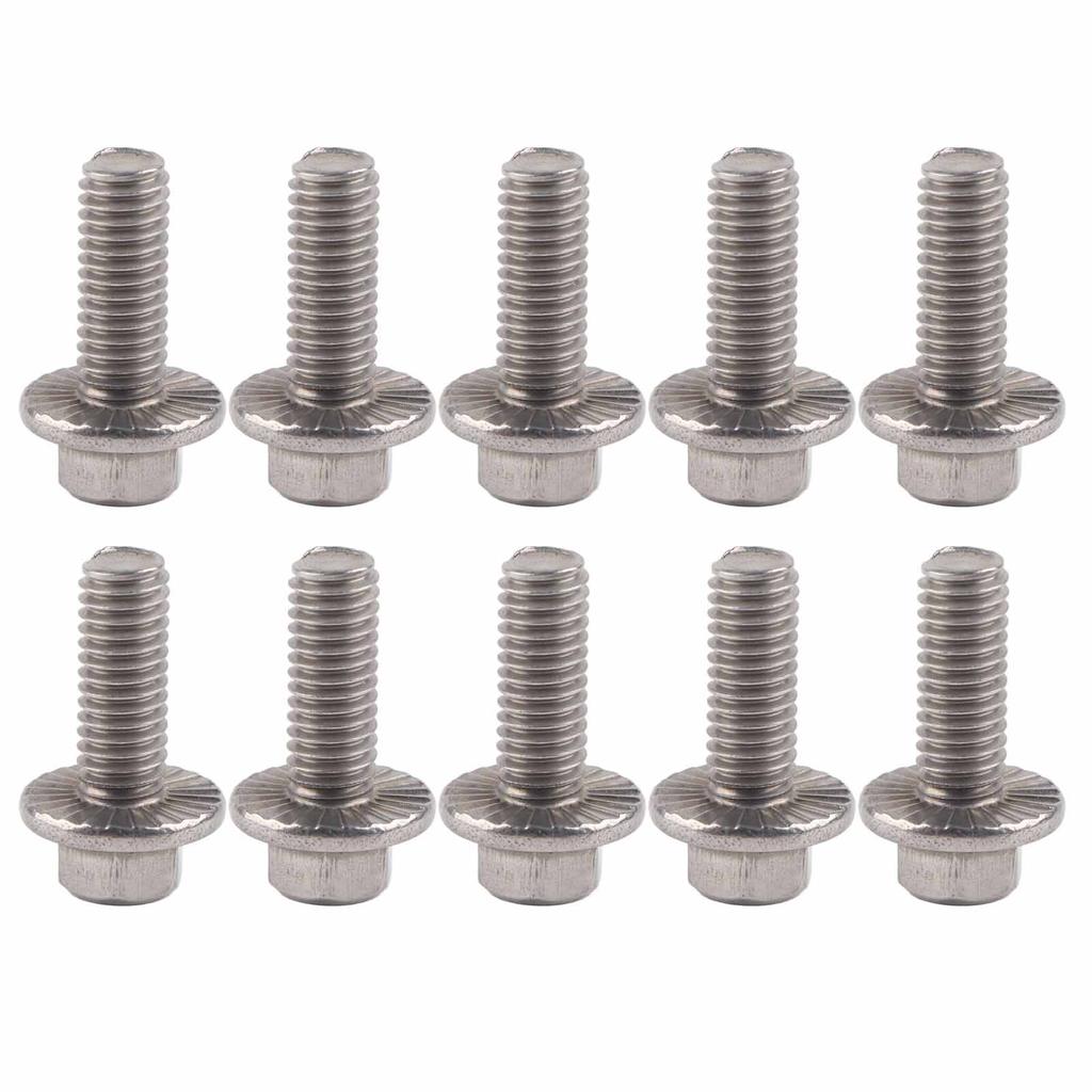 10pcs M6 Stainless Steel SS304 Hex Flange Screws   Washer Head  S Fastener
