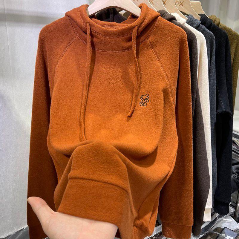 Large Size Padded Sweater Women Fall Winter Hooded Warm Inner Long-sleeved Double-sided Velvet Bottoming Shirt Tops