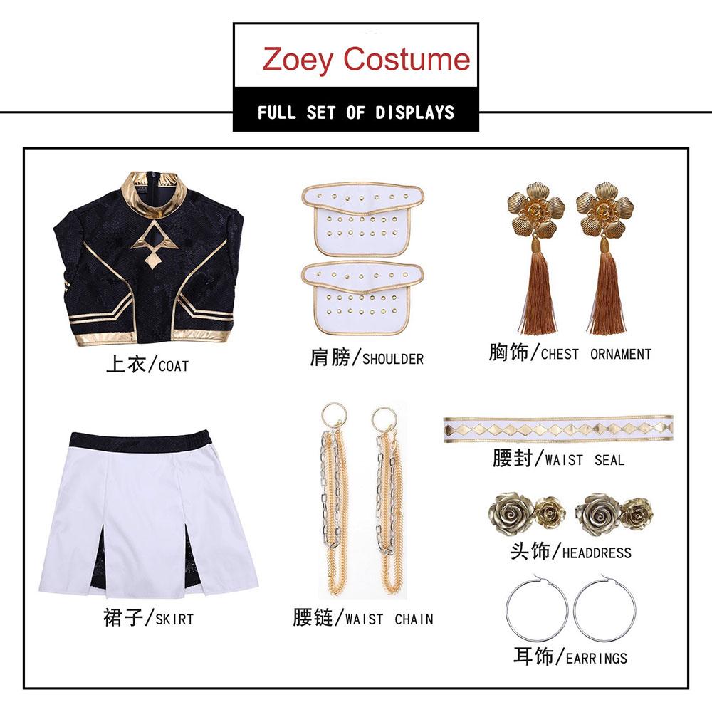 

Rumi Zoey Mira Cosplay Clothes KPop Demon Hunters Cosplay Costume Black Golden Suit Halloween Huntrix Role Playing Outfit Kids 150 size