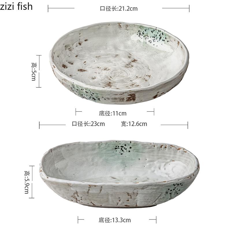 Vintage Keramisk Formet Skål Kreativ Salatskål Dessertskål Pastaskåler Sashimiskåler Serveringsskåler Hotell Utvalgt Servise